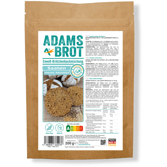 Adams Brot keto duonos kepimo mišinys su sėklomis Adams Brot keto duonos kepimo mišinys su sėklomis