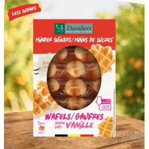 Kietieji vafliai su sumažintu cukraus kiekiu ir be glitimo Damhert, 140g