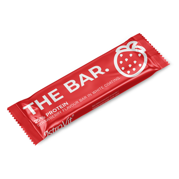  Proteininis batonėlis su braškių skonio OstroVit THE BAR