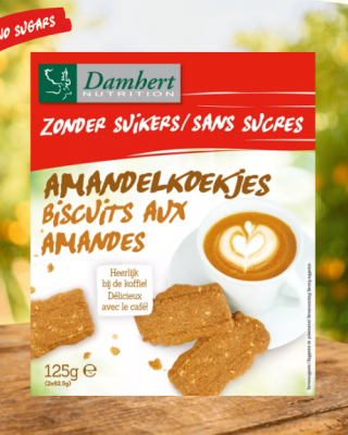 Mandeļu cepumi bez cukura Damhert ,125 g