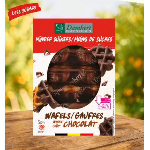 Šokolaadimaitselised ja suhkruvähendatud Damhert vahvlid, 165g Šokolaadimaitselised ja suhkruvähendatud Damhert vahvlid, 165g