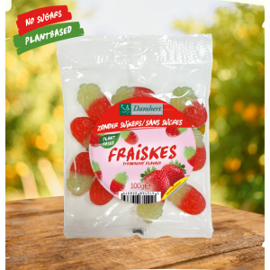 Braškių skonio saldainiai be cukraus Damhert, 100 g