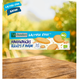 Ekologiški avižiniai sausainiai be laktozės Damhert, 110g Ekologiški avižiniai sausainiai be laktozės Damhert, 110g