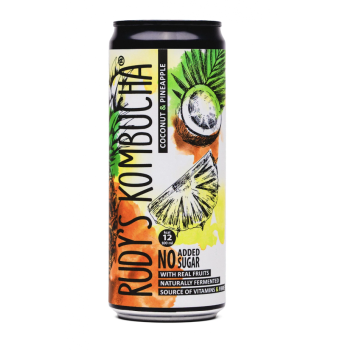 Rudy's комбуча  Кокосовый орех & ананас 330ml