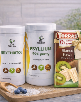 Keto komplekts: Eritritols + Psilliums + Torras šokolāde dāvanā