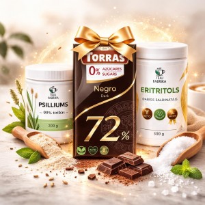 Keto komplekt: Erütritool + psüllium + Torras šokolaad kingituseks