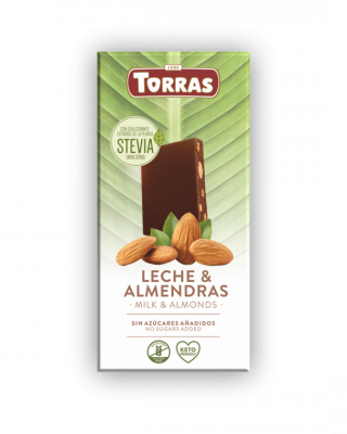  Piena šokolāde ar mandelēm Torras, 125 g