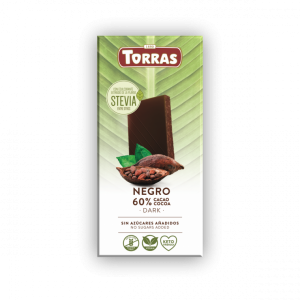 Tumšā šokolāde 60% Stevia, Torras, 100 g Tumšā šokolāde 60% Stevia, Torras, 100 g