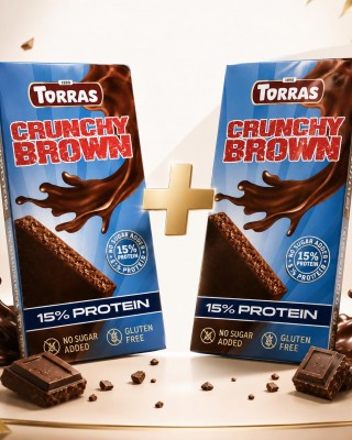 Kraukšķīga piena šokolāde ar proteīnu, Torras, 100 g*2