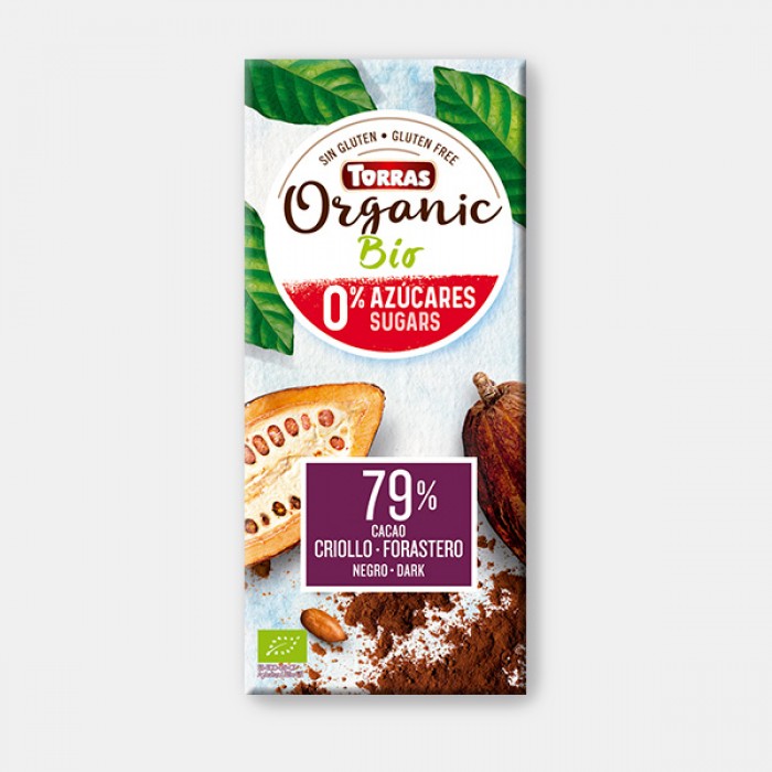 Темный БИО шоколад без сахара 79% , Torras, 100 г Темный БИО шоколад без сахара 79% , Torras, 100 г