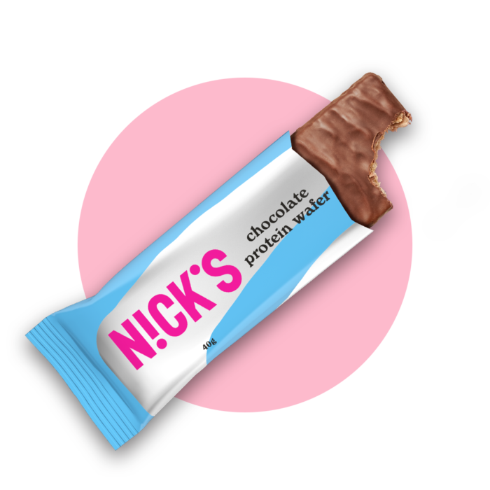 Bezglutēna vafeļu proteīna batoniņš  ar šokoladu garšu,  „Nick's“ 40 g. 