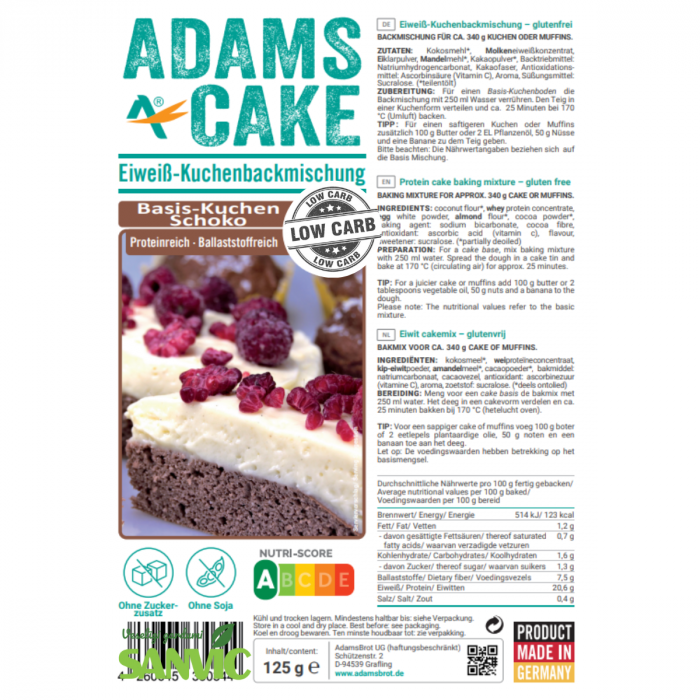 Adams Cake mix, 125 g