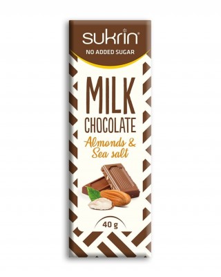 Sukrin šokolāde “Mandeļrieksti un sāls”, 40 g