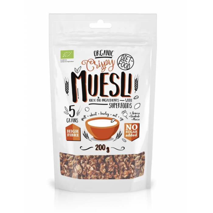 Органические хрустящие мюсли с суперфудами Diet food, 200 г