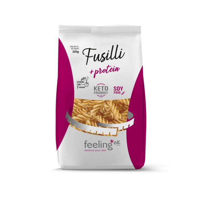 Fusilli makaroni + proteīns 220g