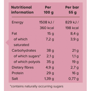 Baltyminis batonėlis „sūdyto karamelės“ skonio 55g Baltyminis batonėlis „sūdyto karamelės“ skonio 55g