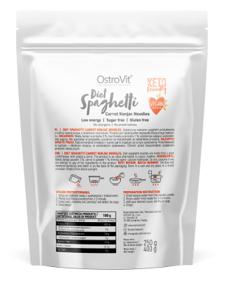 Spageti no konjak koka saknes miltiem ar burkāniem, 3 gab.