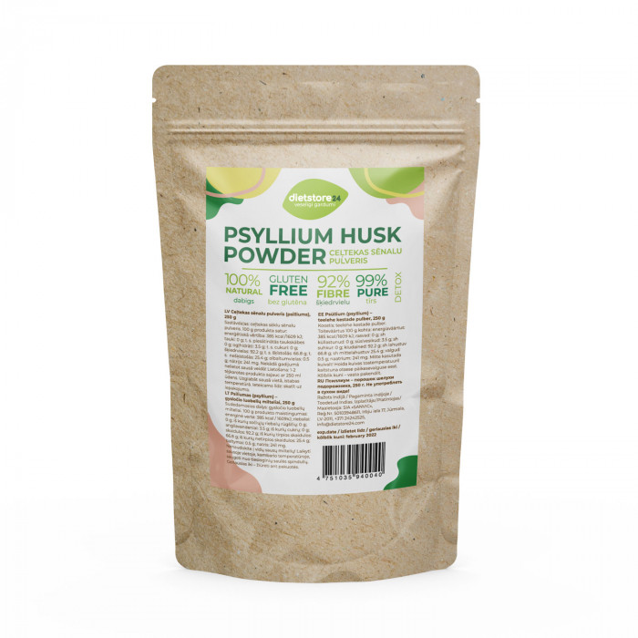 Psilliums (psyllium) – ceļtekas sēnalu pulveris, 250 g