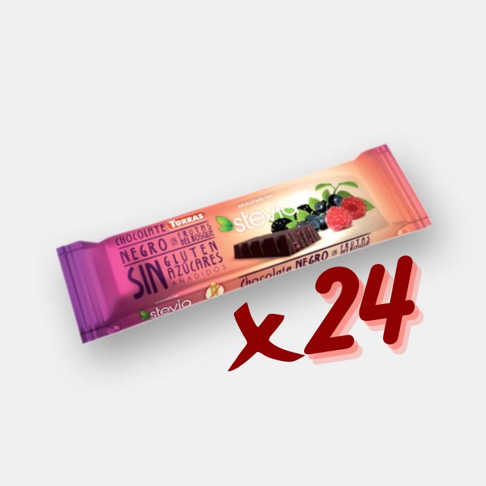 24 x Bitter chocolate with forest berries and sweeteners, 35 g