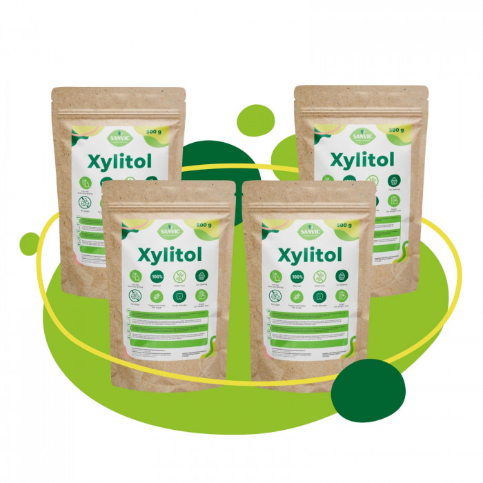 Xylitol Sanvic SET, natural sugar replacement, 4 x 500 g