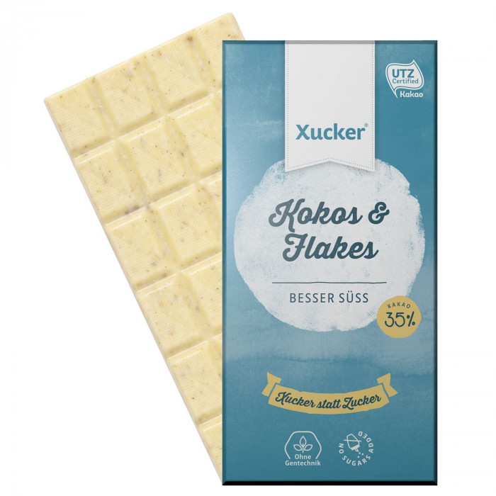 White Chocolate with Coconut and Wheat Flakes, 80 g Protein bars, chocolate, drops