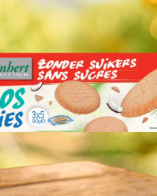 Kokosriekstu cepumi bez cukura Damhert, 90g