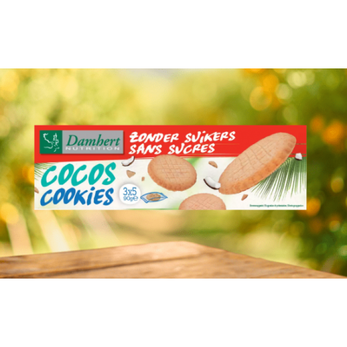Kokosu cepumi bez cukura Damhert, 90g