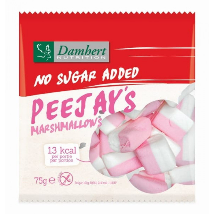 Damhert Without Sugars Peejays marshmallows, 75 g