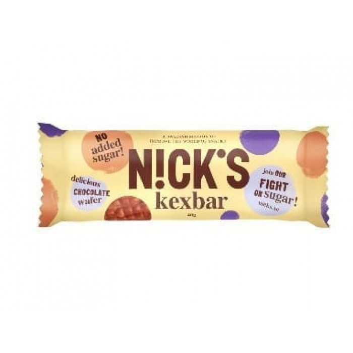 Vaflinis batonėlis Nick’s Kexbar, 40 g Saldumynai: baltymų batonėliai, šokoladai, drops