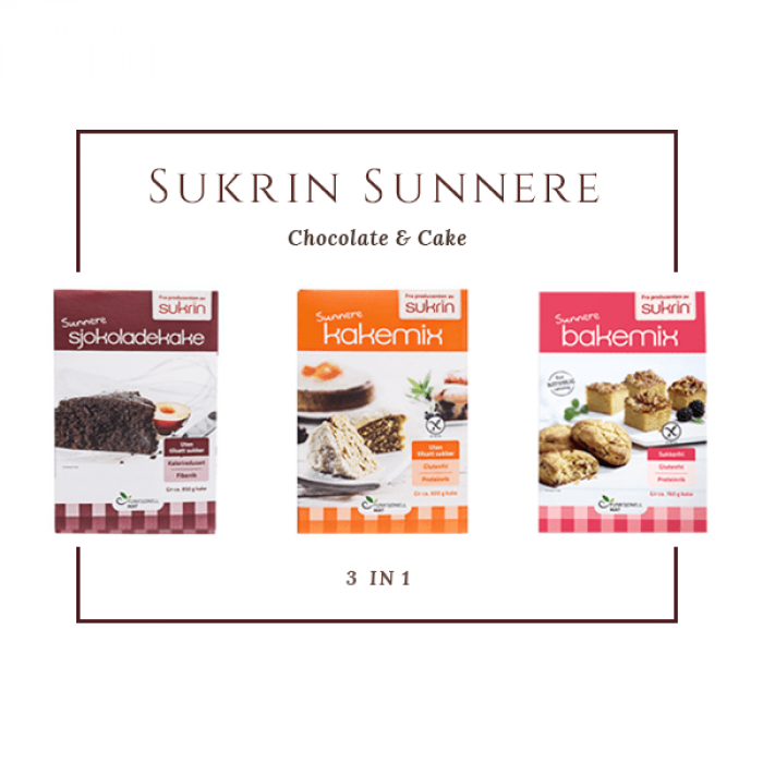 A set of Sukrin mixes for baking pies and desserts