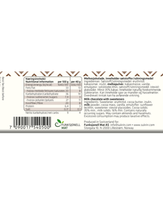 Piena šokolāde Sukrin, 40 g*3