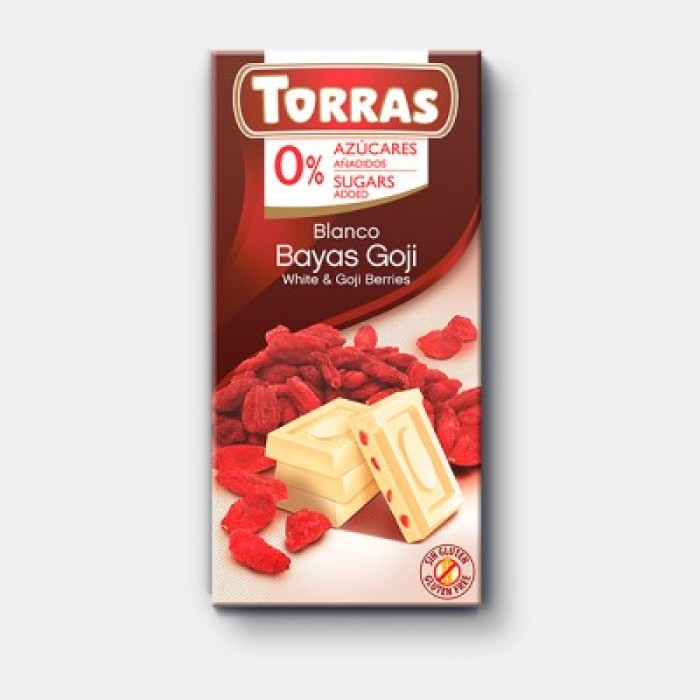 Baltā šokolāde ar godži ogām, Torras, 75 g