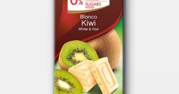 Chocolate blanco con Kiwi sin azucar 75gr (CHOCOLATE TORRAS