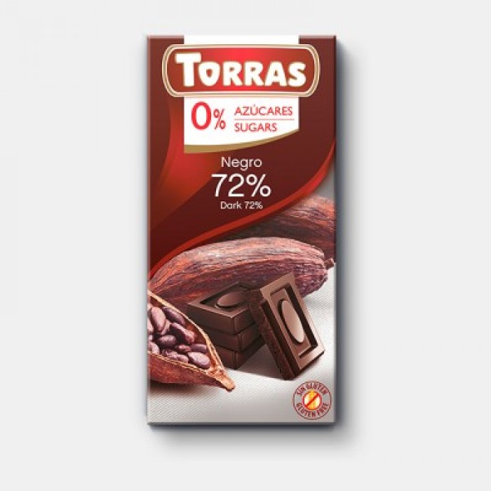 Темный шоколад 72%, Torras, 75 г 