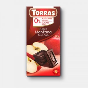 Tumšā šokolāde ar ābolu, Torras, 75 g Tumšā šokolāde ar ābolu, Torras, 75 g