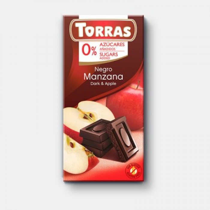 Dark chocolate with apple, Torras, 75 g