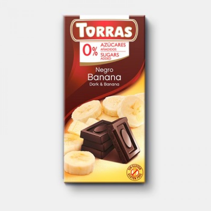 Tumšā šokolāde ar banānu, Torras, 75 g