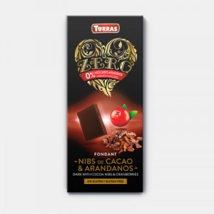 Темный шоколад с какао-бобами и клюквой, Torras, 125 г