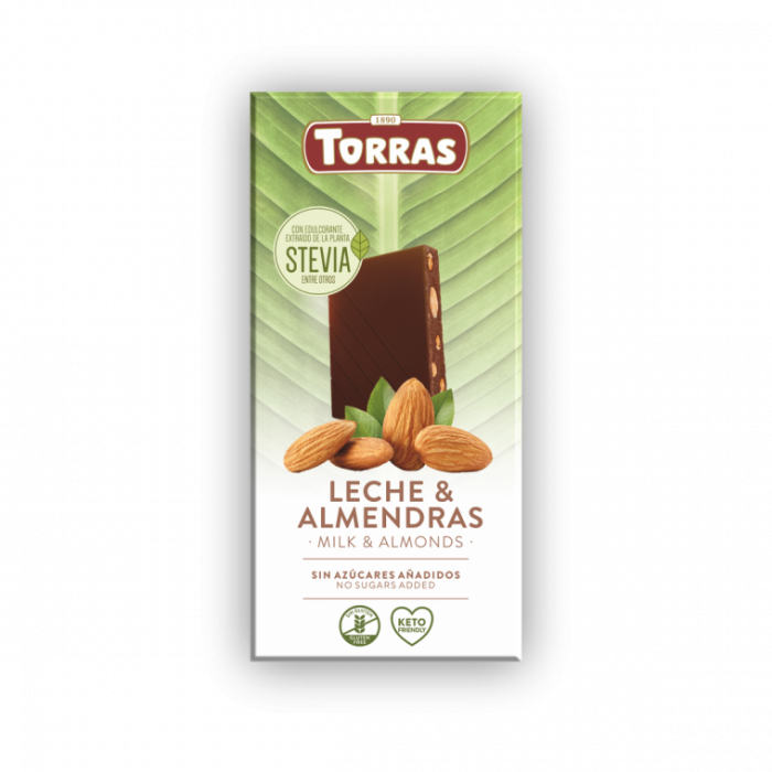 Молочный шоколад с миндалем Torras, 125 г 