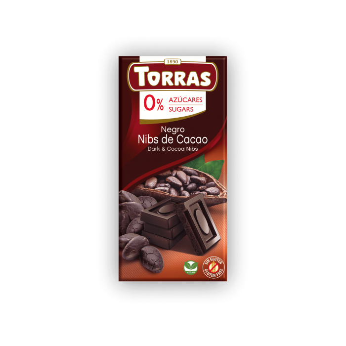 Tumšā šokolāde ar kakao gabaliņiem, Torras, 75 g