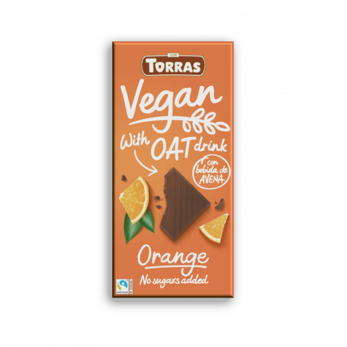 Vegan chocolate oats and orange, Torras, 100 g