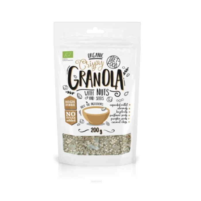 Ekologiška granola su riešutais, Diet Food, 200 g