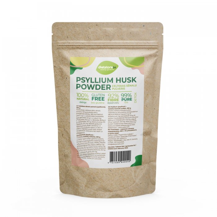 Psilliums (psyllium) – ceļtekas sēnalu pulveris, 500 g