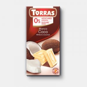Baltā šokolāde ar kokosriekstu, Torras, 75 g