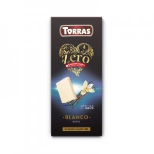 Baltasis vanilinis šokoladas be cukraus, Torras, 100 g