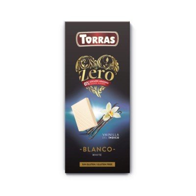 Baltasis vanilinis šokoladas be cukraus, Torras, 100 g